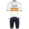 Completo Maglia + Pantaloncino con bretelle 2022 INEOS Grenadiers Campione Spagnolo Manica Corta Bianco